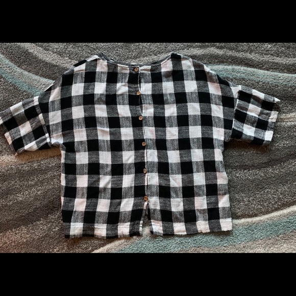 ZARA BASIC SHIRT CROP TOP - Picture 2 of 3